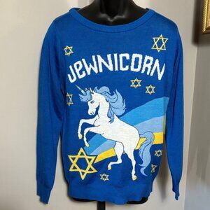 NEW Tipsy Elves Jewnicorn Women’s Medium Ugly Christmas Sweater